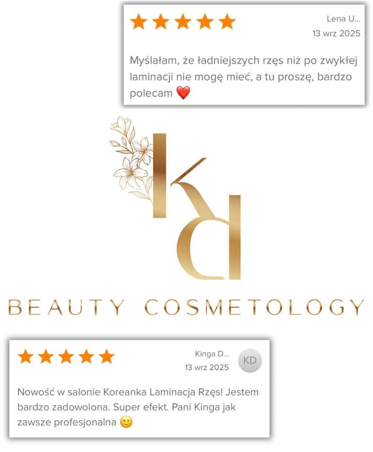 Koreańska laminacja rzęs — efekt zabiegu, KD Beauty Zielona Góra