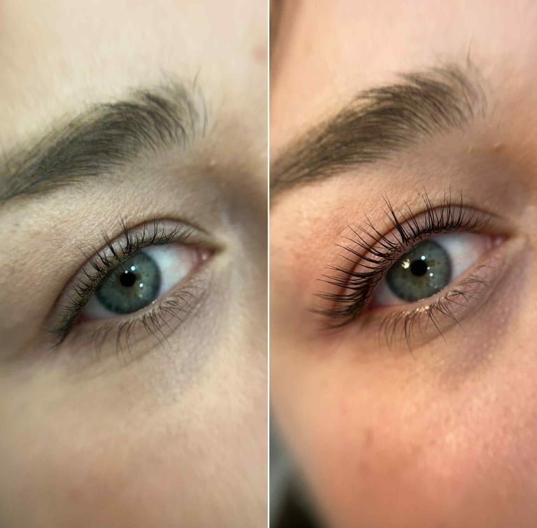 Koreańska laminacja rzęs — podkręcone i odżywione rzęsy, KD Beauty Zielona Góra
